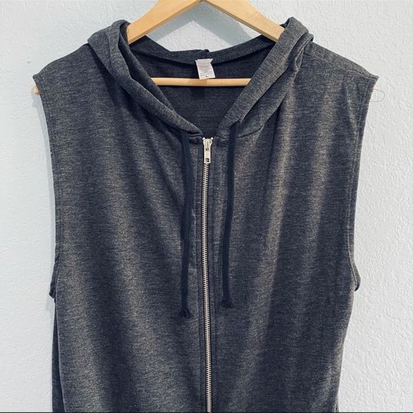 NWOT Over the Limit Sleeveless Hoodie Charcoal Gray Mens L - Picture 6 of 15